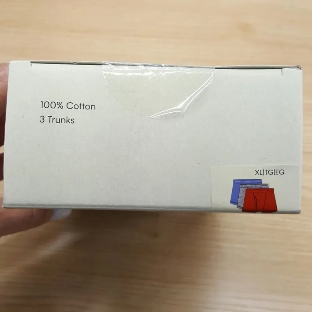 CALVIN KLEIN Boxer Briefs Mens XL Red Blue Grey 3-Pack 100% Cotton Trunks